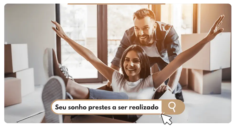 Casal feliz no seu novo lar "em mudança"